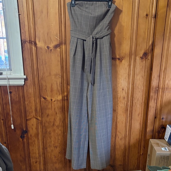 NWT! Anthropologie Corey Lynn Calter Plaid Strapless Jumpsuit - Size Small - Picture 5 of 13